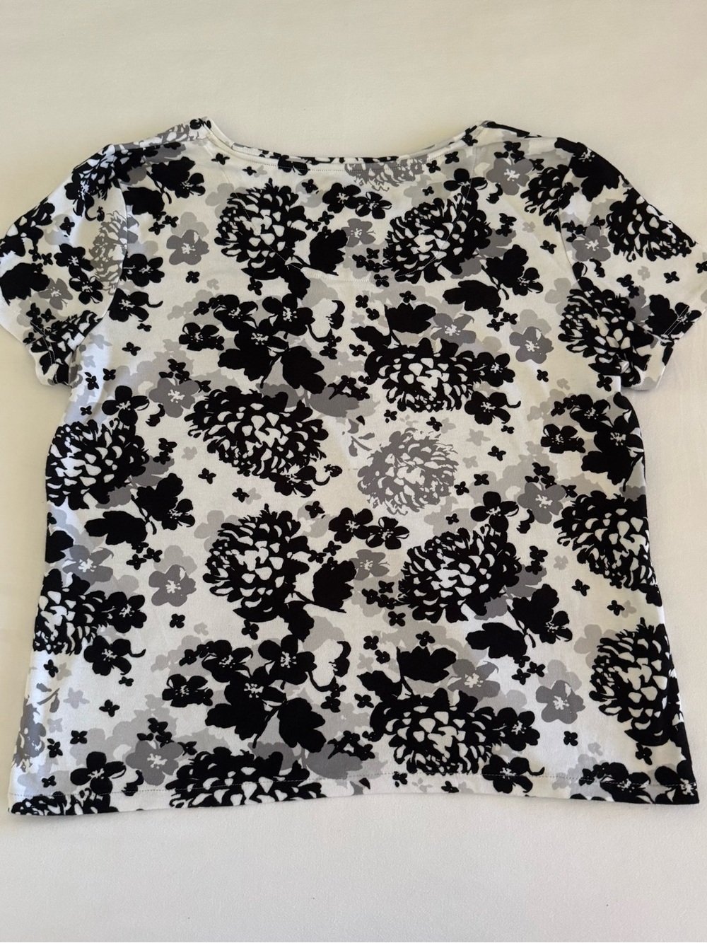 NWOT Charter Club women's t shirt, size large.  Black&white print. 100% cotton.